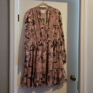 Kate Spade Pink Floral Dress 14 New with tags